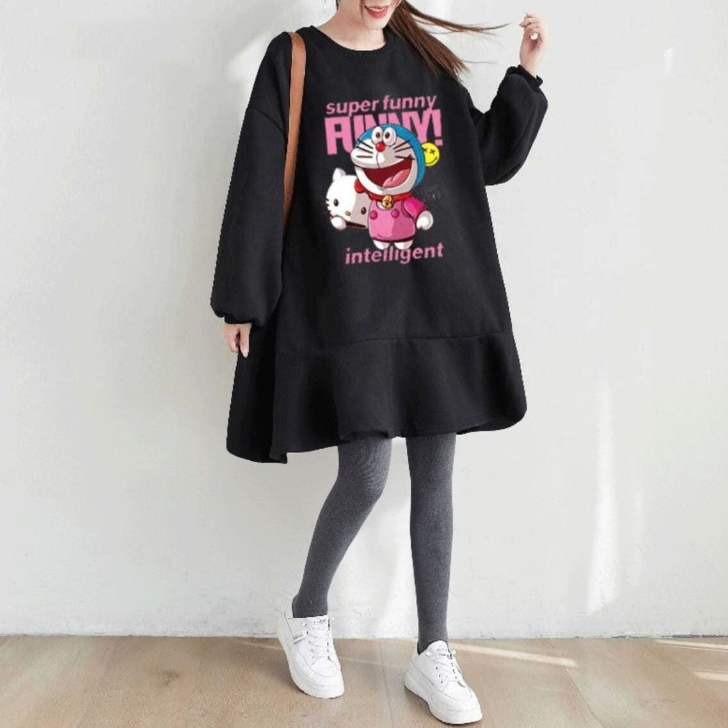 【Dress】裏ボアパーカーワンピース Z8004