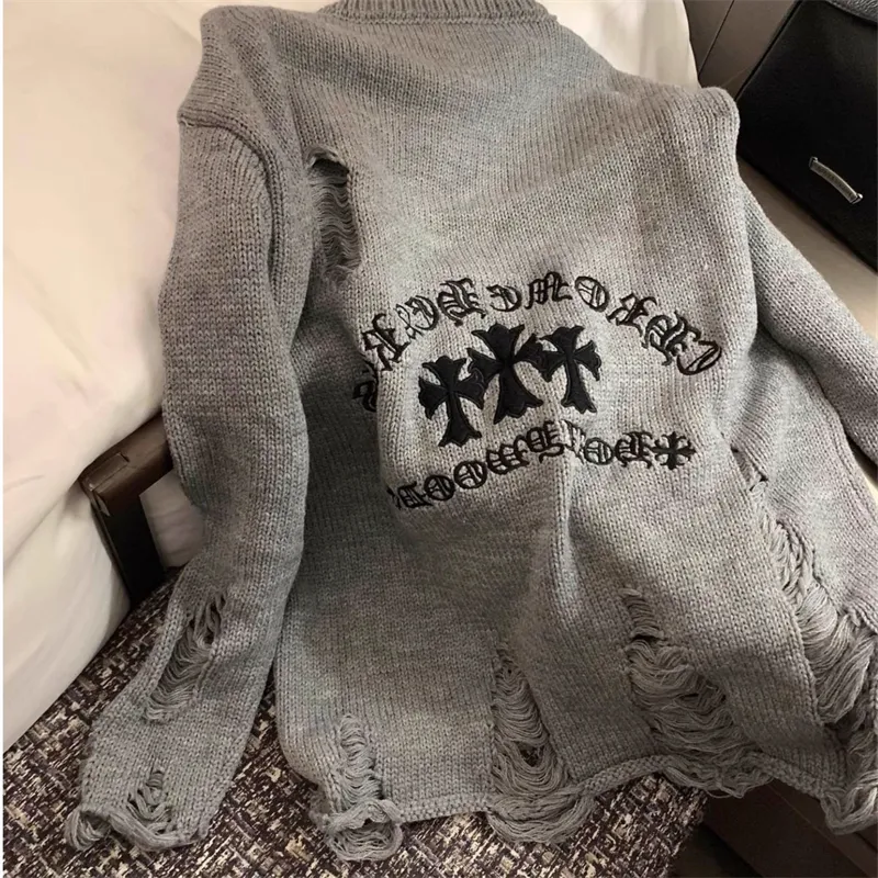 【Tops】ダメージ人気ニットセーター Z8007