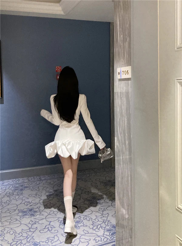 【Dress】フランス風秋冬ギャザーワンピース W14530