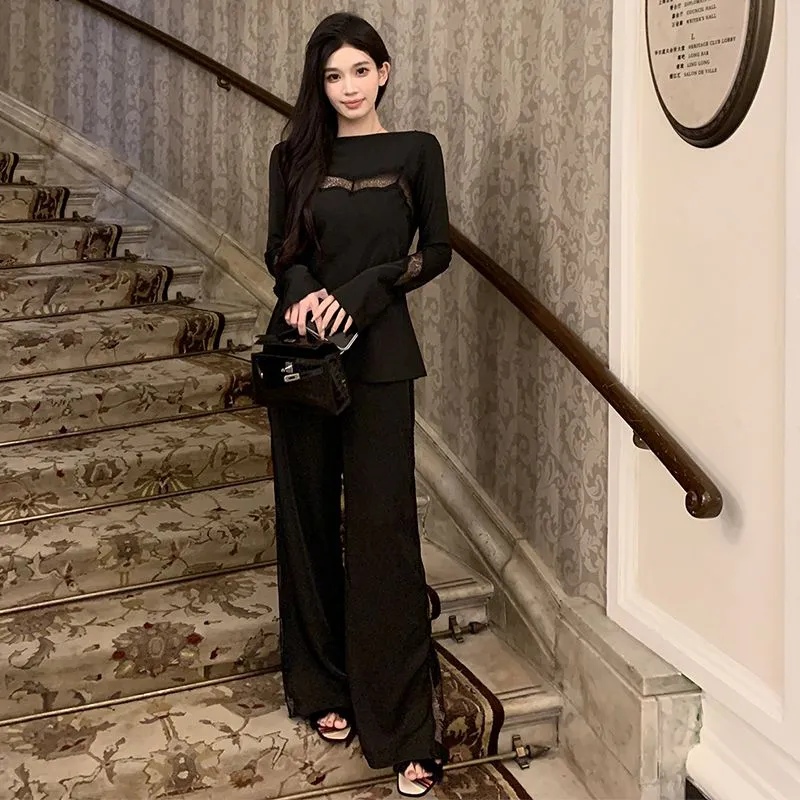 【Set】ブラウス+パンツ フェミニン2点セット Z8026