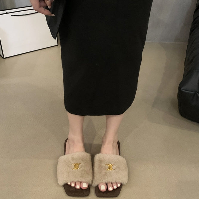 【Shoes】高級感ファースリッパ Z8041