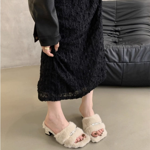 【Shoes】ハイヒールファースリッパ Z8043