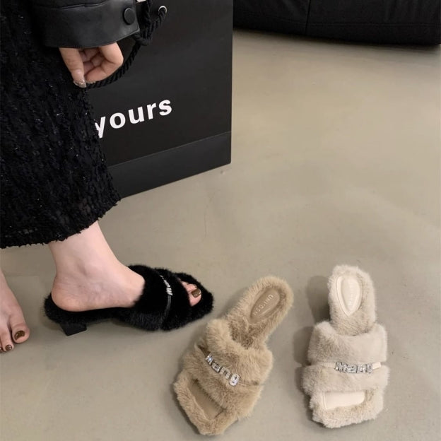 【Shoes】ハイヒールファースリッパ Z8043