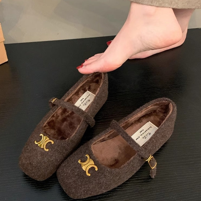 【Shoes】裏ボア秋冬フラットシューズ Z8128