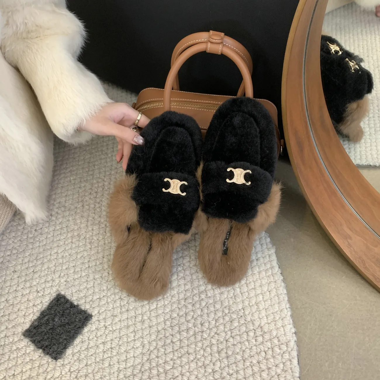 【Shoes】人気ファースリッパ Z8133