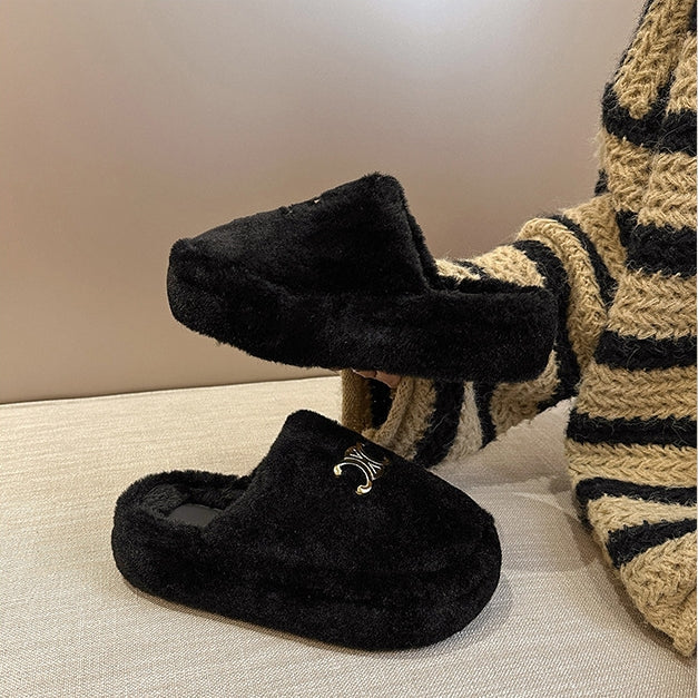 【Shoes】厚底ファースリッパ Z8165