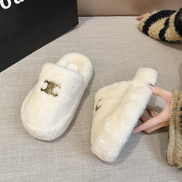 【Shoes】厚底ファースリッパ Z8165