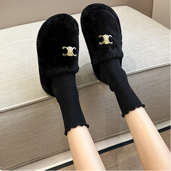 【Shoes】厚底ファースリッパ Z8165