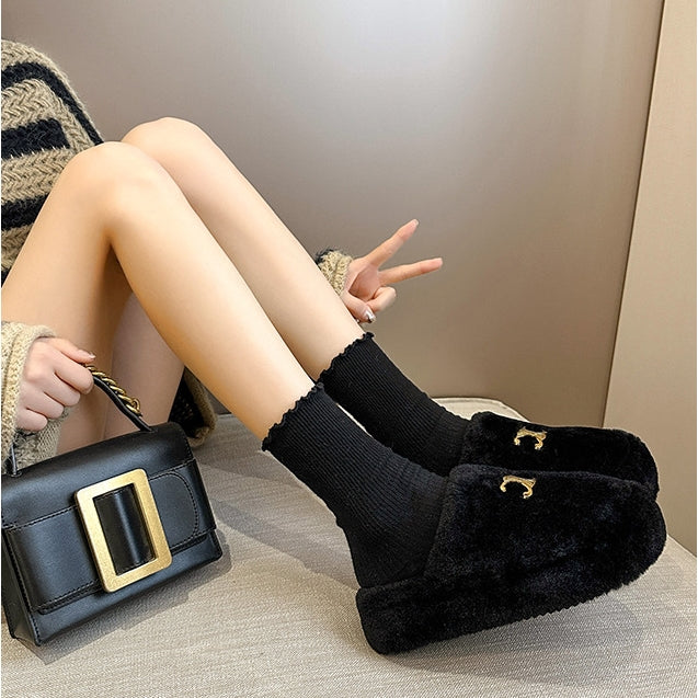 【Shoes】厚底ファースリッパ Z8165