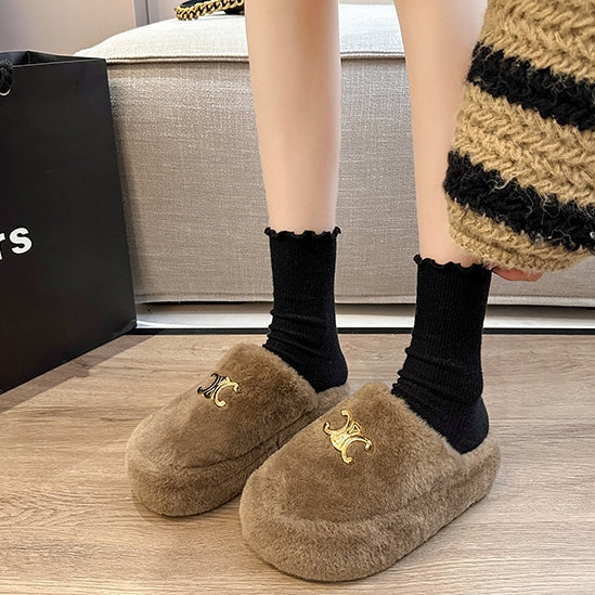 【Shoes】厚底ファースリッパ Z8165