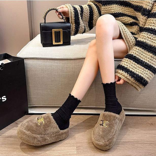 【Shoes】厚底ファースリッパ Z8165