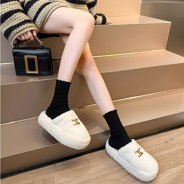 【Shoes】厚底ファースリッパ Z8165