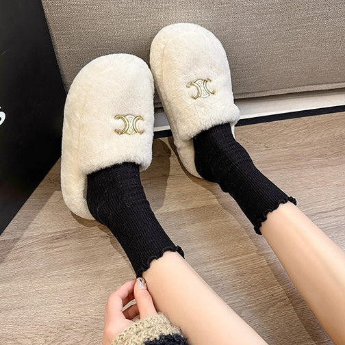 【Shoes】厚底ファースリッパ Z8165