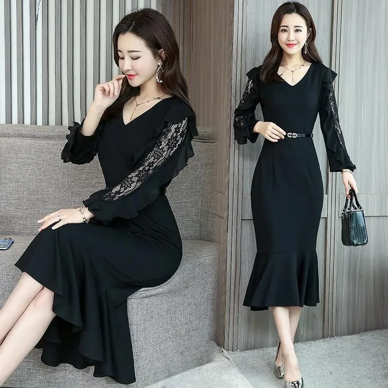 【Dress】レース切替フェミニンワンピース Z8713