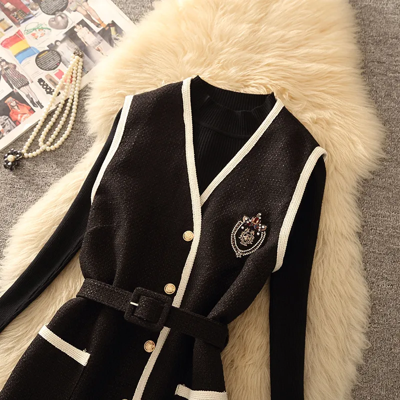 【Set】ニット+ワンピース 2点セット Z8179