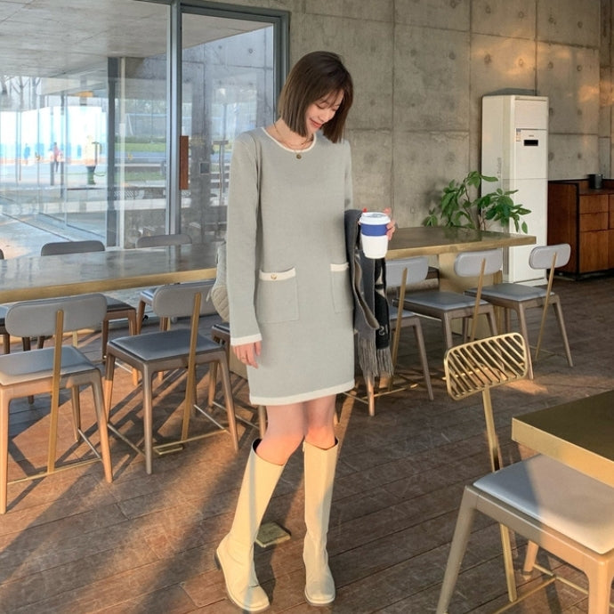 【Dress】エレガント配色ワンピース Z8291