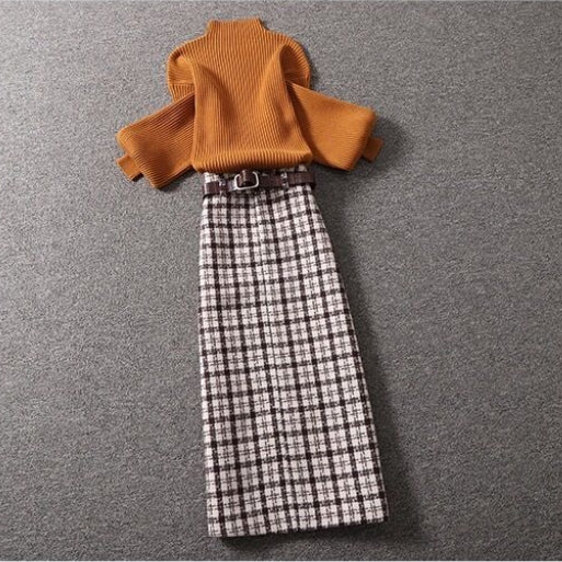 【Set】セーター+スカート セット Z8355
