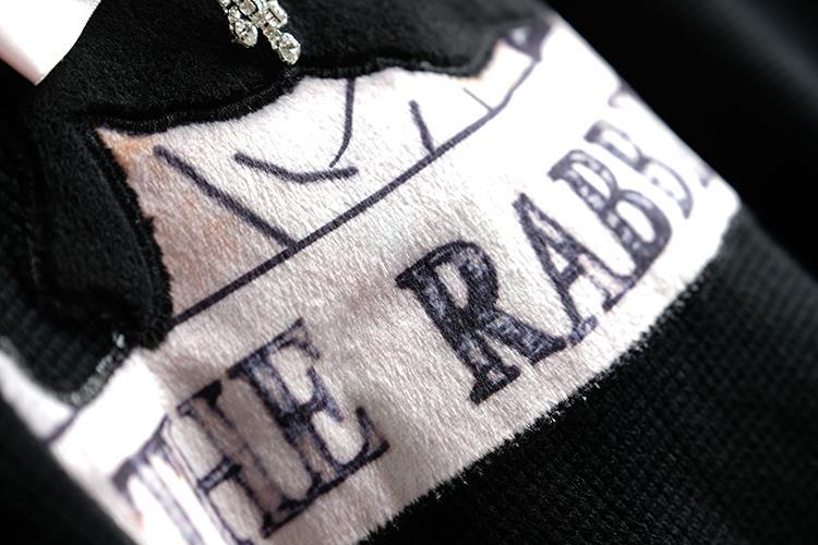 【Set】可愛い🐇ウサギプリント付きニットベスト +ロング丈ニットワンピース秋冬重ね着2点セット Z-4455