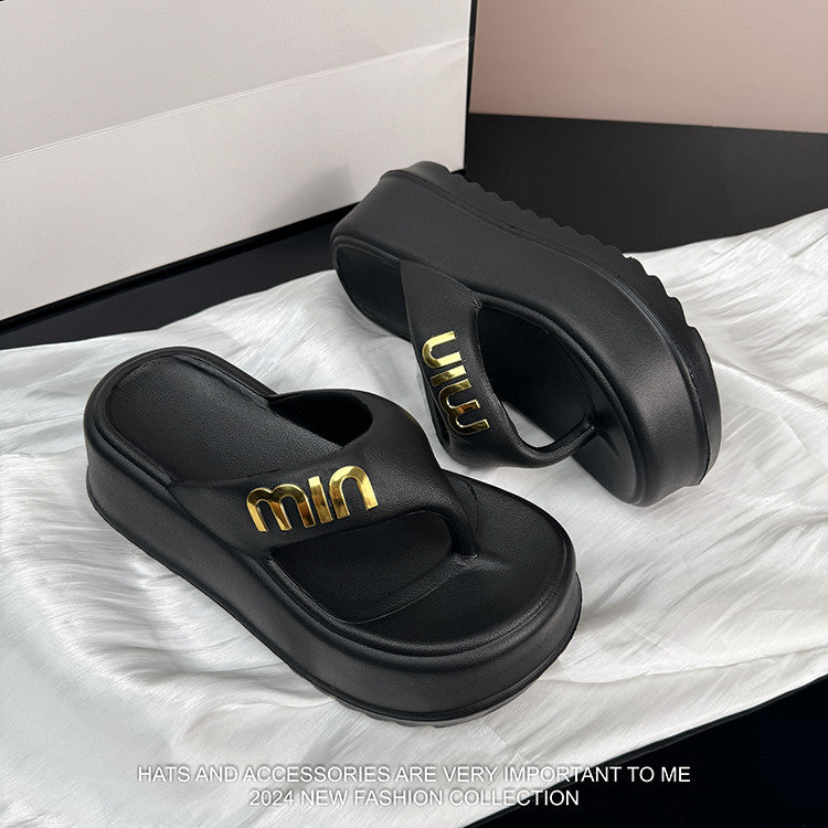 【Shoes】厚底スリッパ W12784