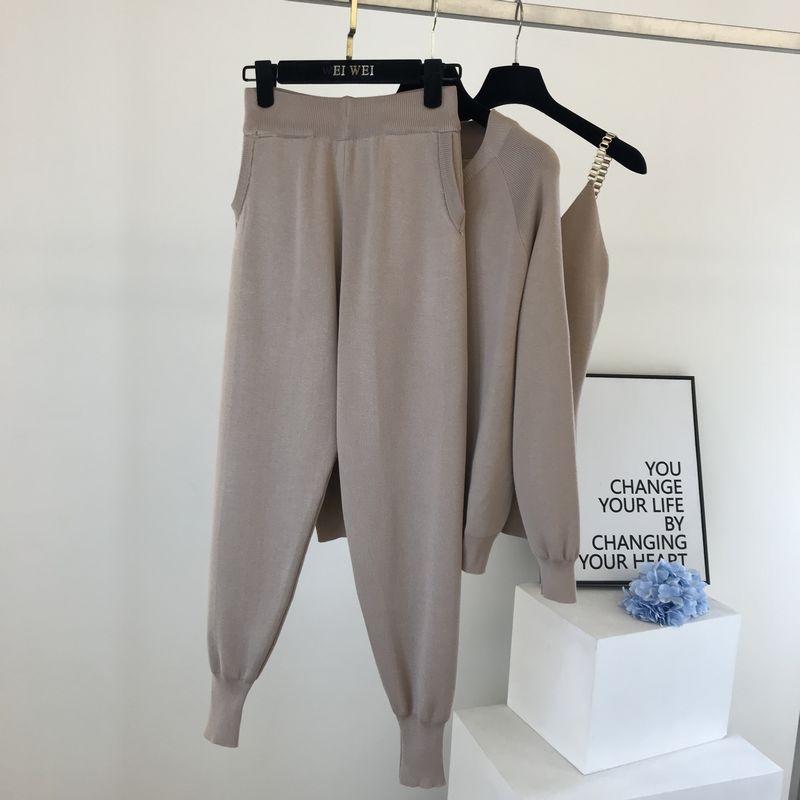 【Set】カーディガン+パンツ+キャミソール 3点セット W13935