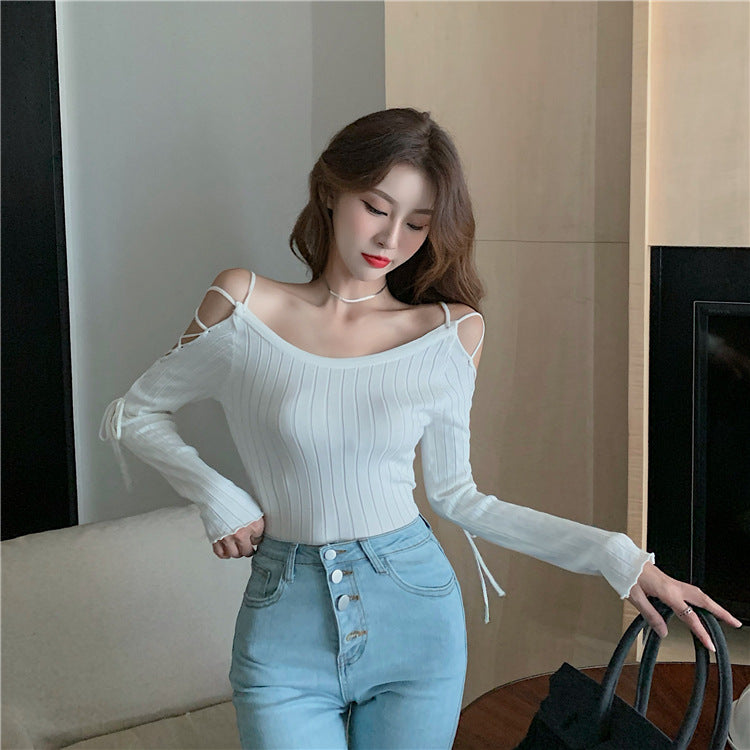 【Tops】透かし編みニットセーター Z8065