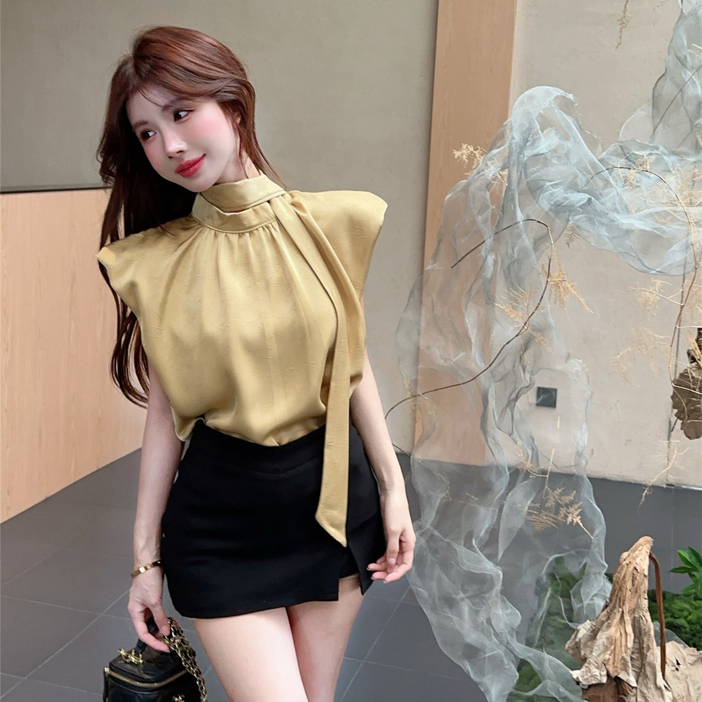 【Tops】2WAYシフォンシャツ W12016