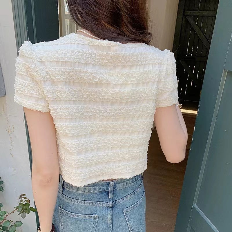 【Tops】chic半袖シャツ W11035