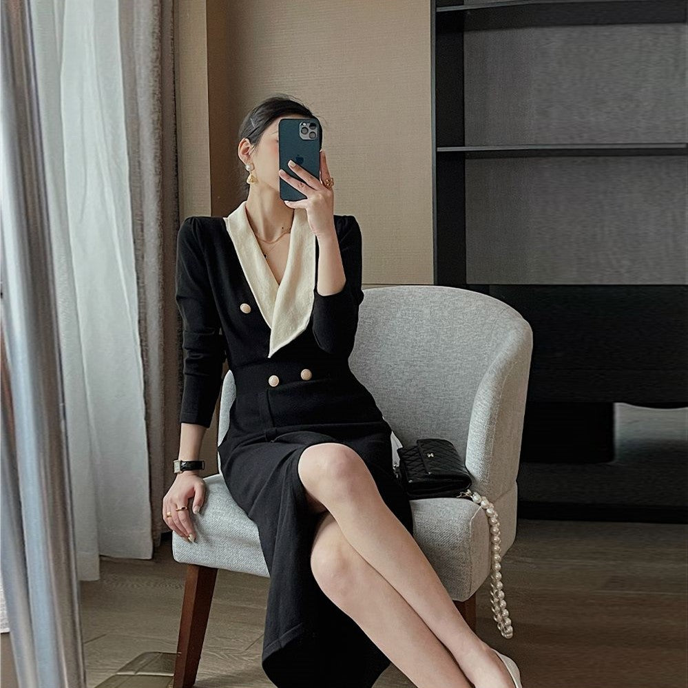 【Dress】フェミニン配色ワンピース Z7421