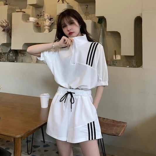 【Set】INS風トップス+ショートパンツ2点セット W11771