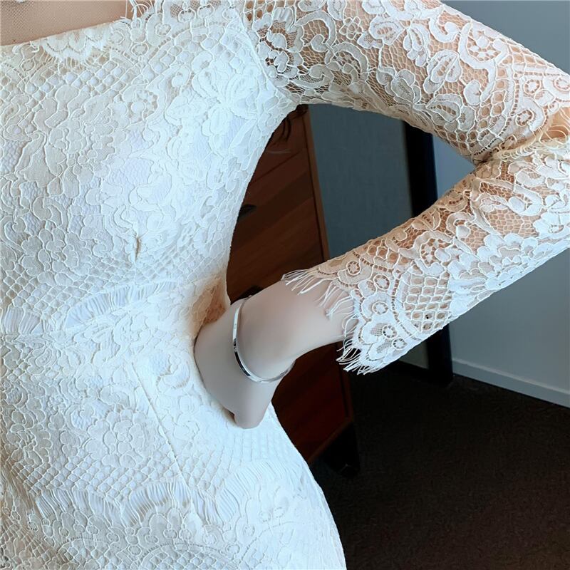 【dress】美人度アップ!韓国系セクシーファッションレース透かし彫りドレス