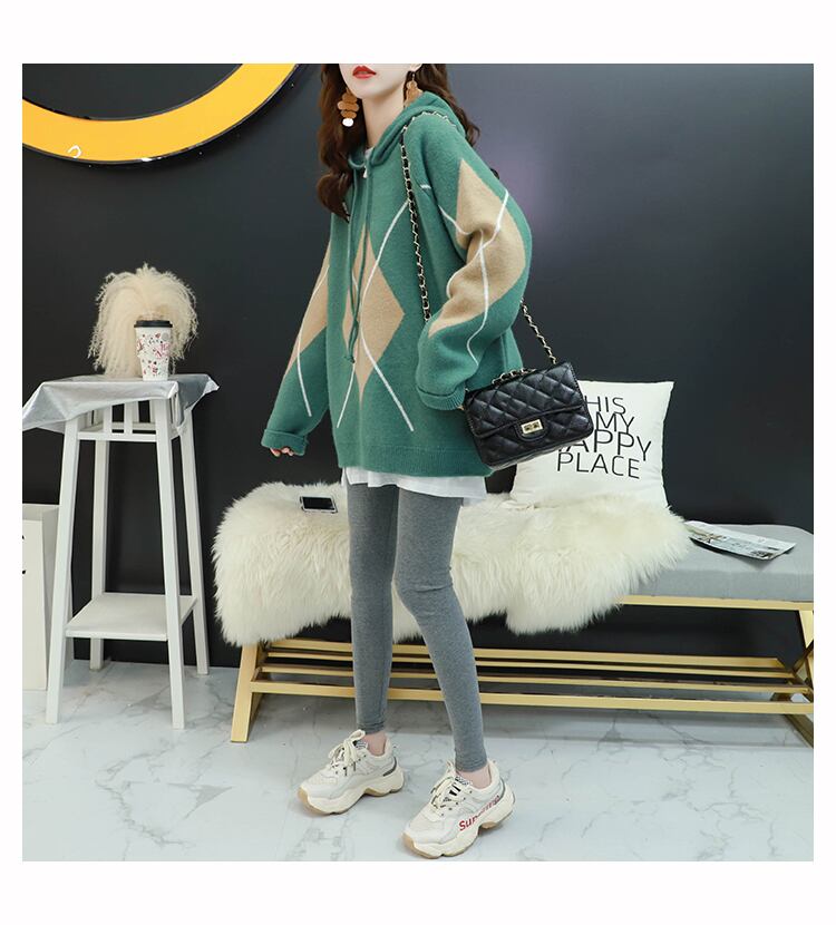 【tops】ファッションend清新!カラーマッチングセーター2色