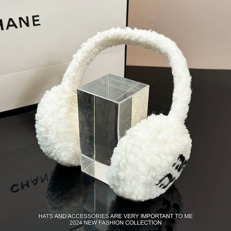 【雑貨】2色展開ラムウール耳当て W14469