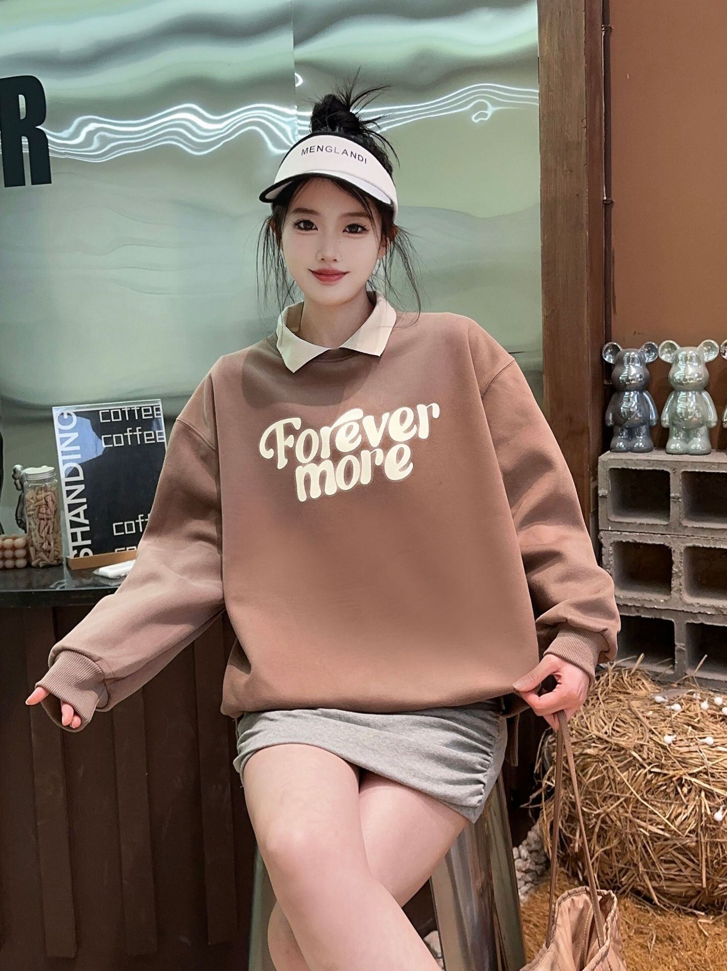 【tops】POLOネックプリントスウェット K0115