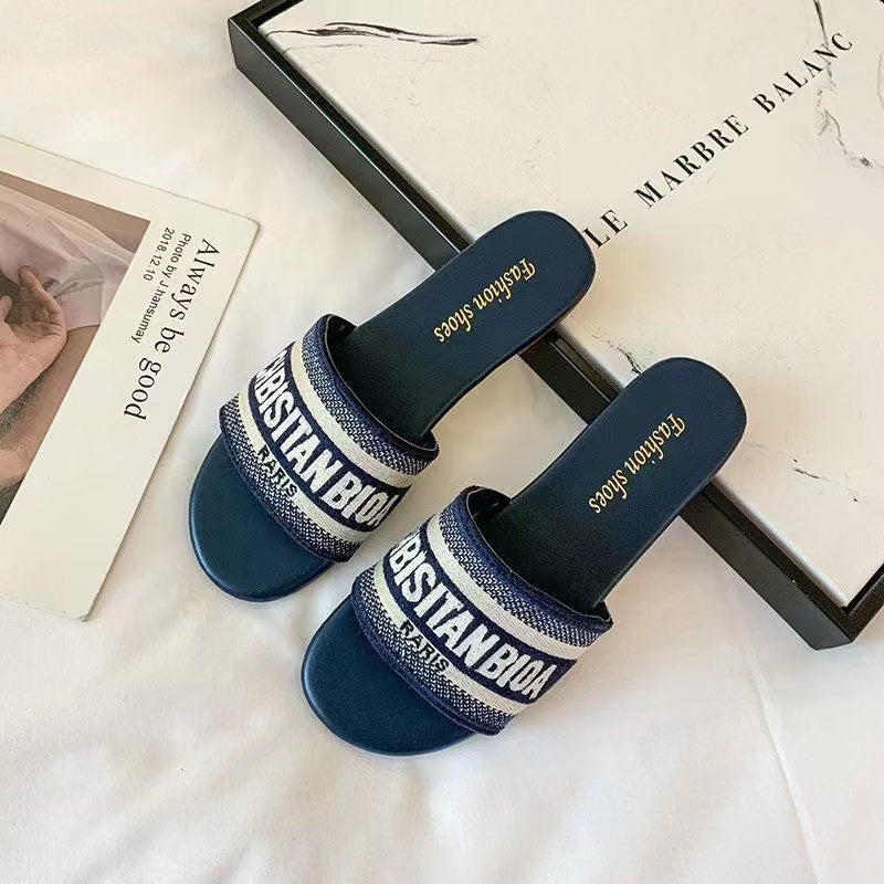 【Shoes】プリントサンダルスリッパ W12097