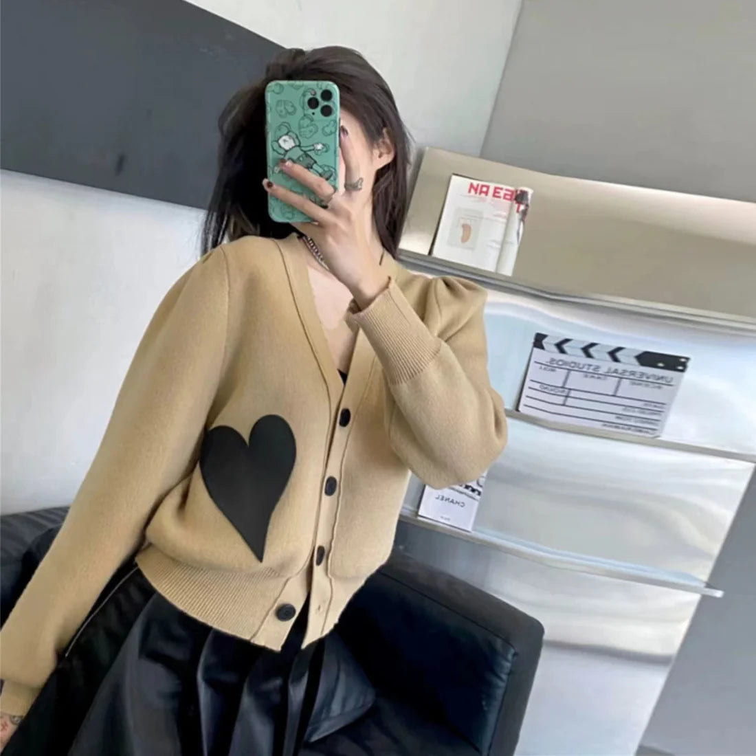 【Outer】3色展開ニットカーディガン W13042