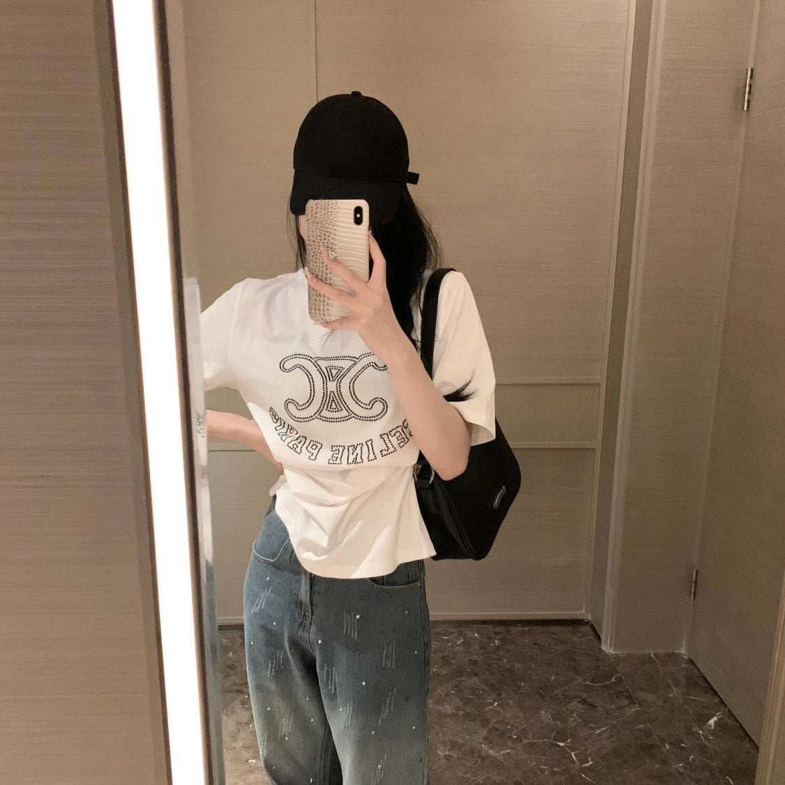 【Tops】ホットダイヤモンドTシャツ T01628