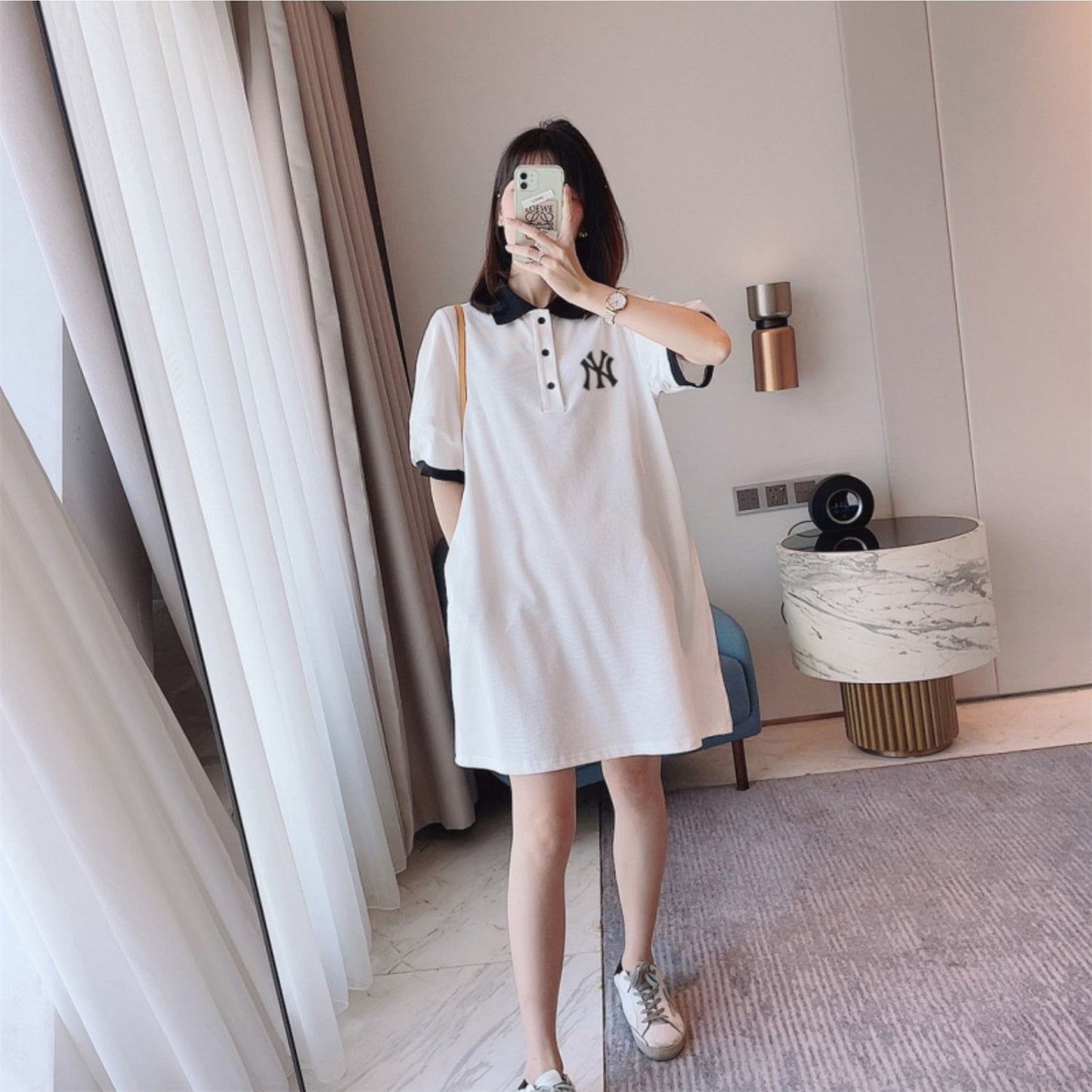 【Dress】カジュアルPOLOネックワンピース W12659