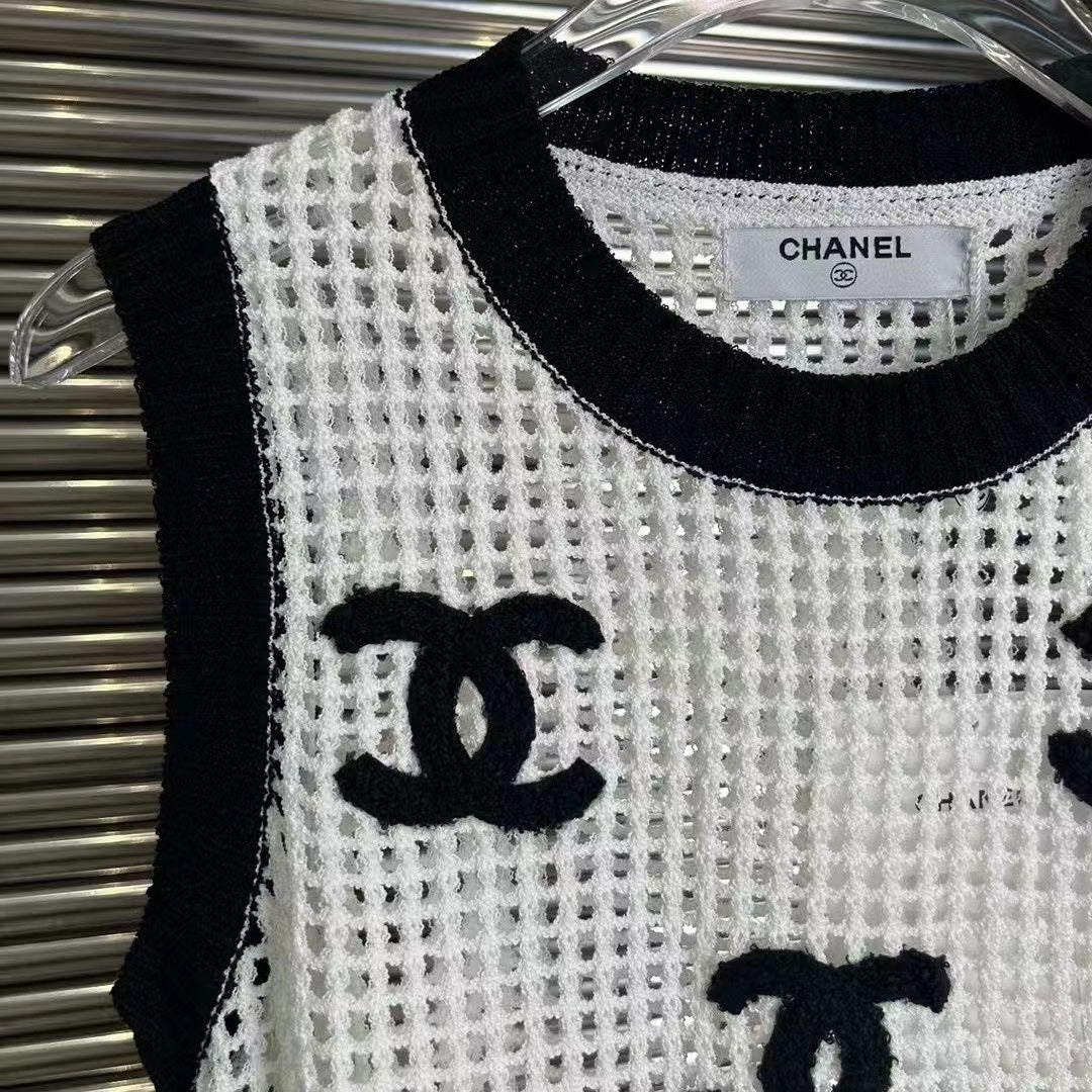 【Set】透かし彫りタンクトップ+キャミソールセットアップ W11425