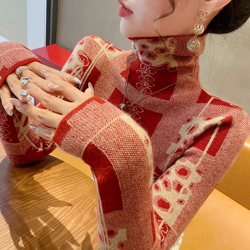 【Tops】ハイネック春秋ニット W14212