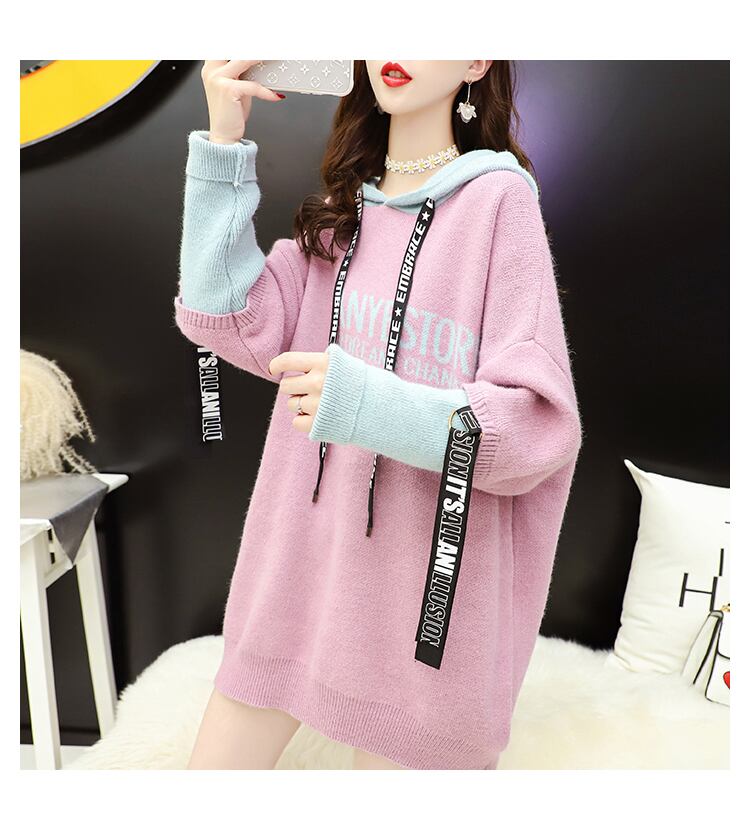 【tops】ファッションend清新!切り替えセーターゆったり2色