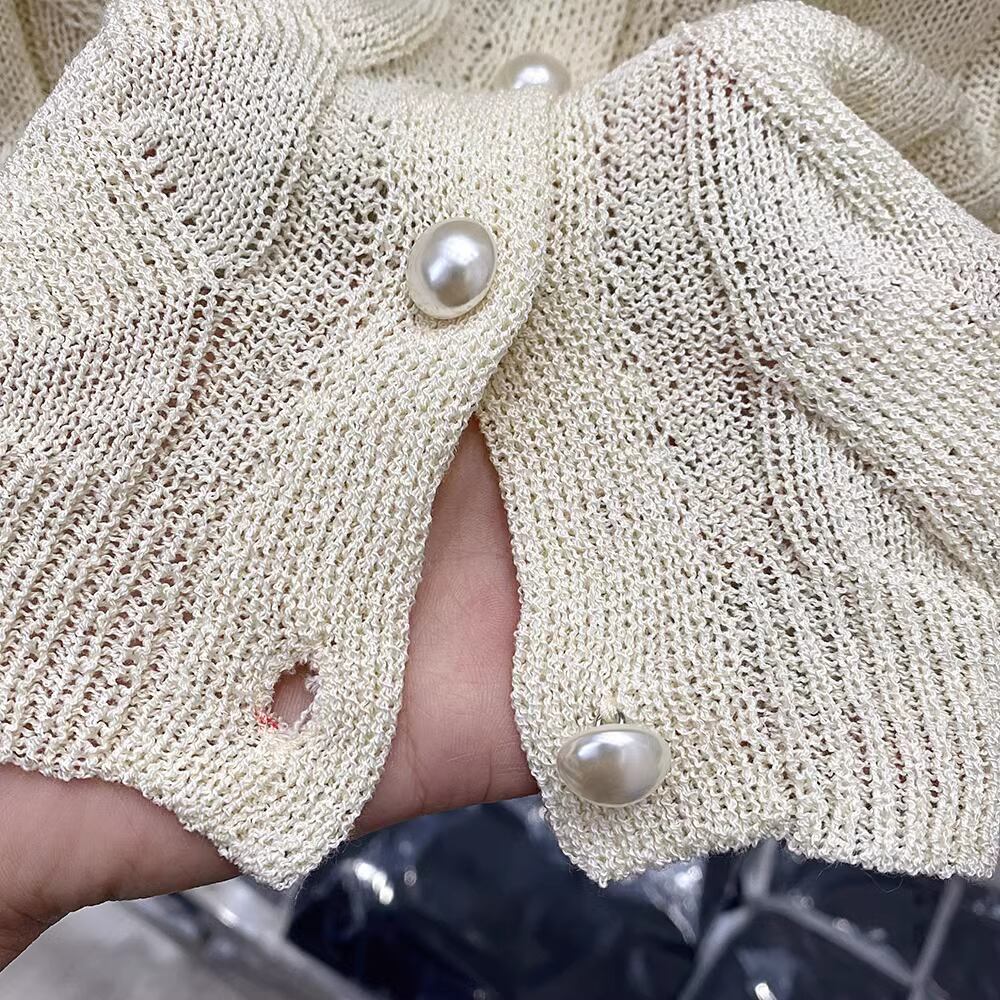 【outer】半袖パールニットカーデ M21875