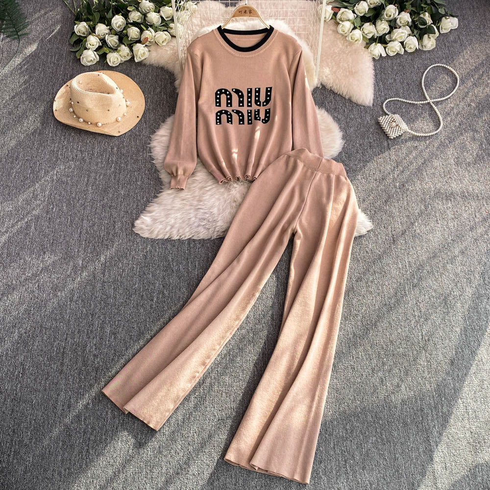 【Set】4色選択可ニット+パンツ 2点セット W14395