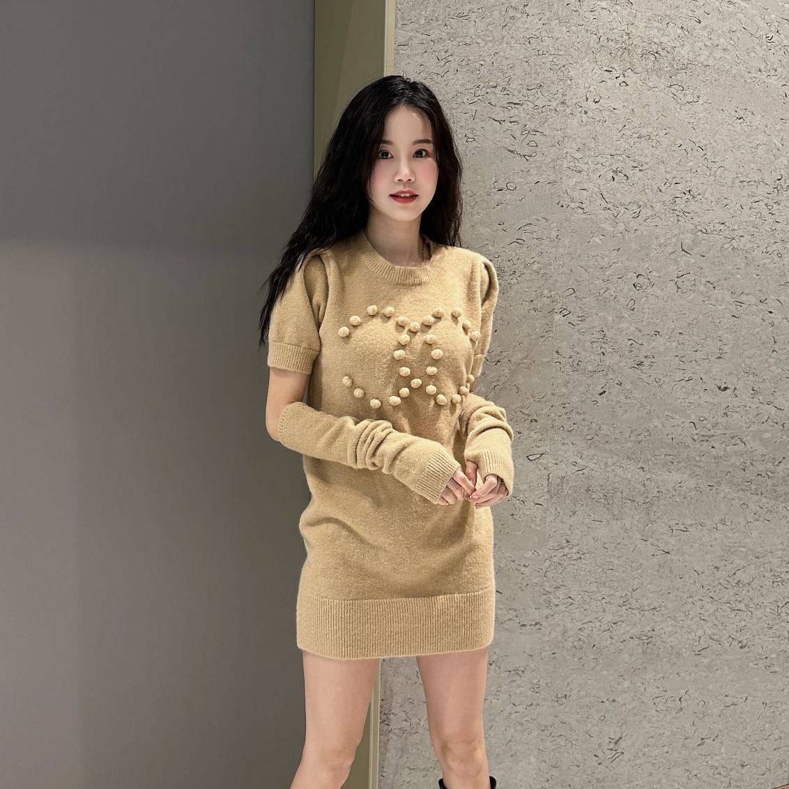 【Dress】4色選択可ニットワンピース W13328