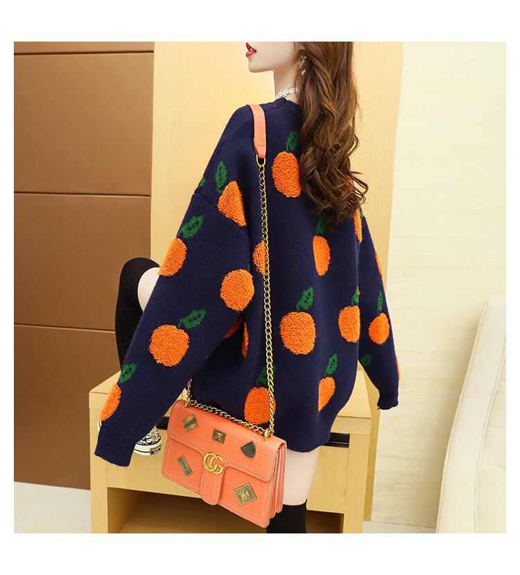 【tops】美人度アップスウィートカラーマッチングニットセーター2色