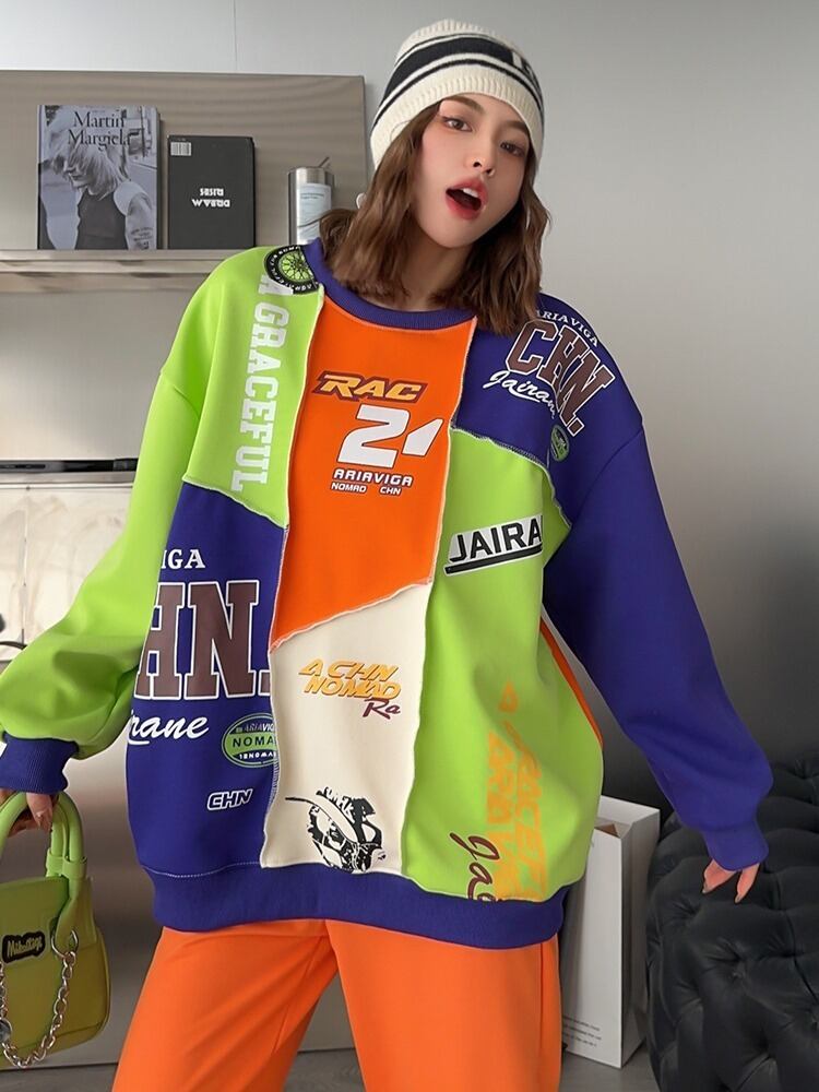 【tops】配色スウェット W10505