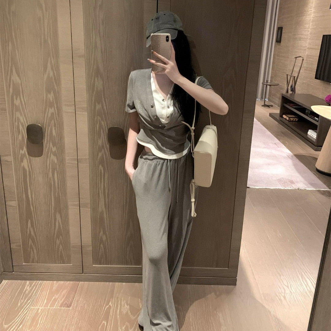 【Set】カジュアルセット Tシャツ + パンツ W12269