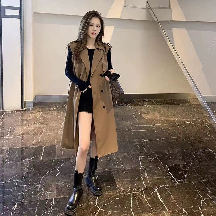 【Outer】トレンチコートベスト W13541