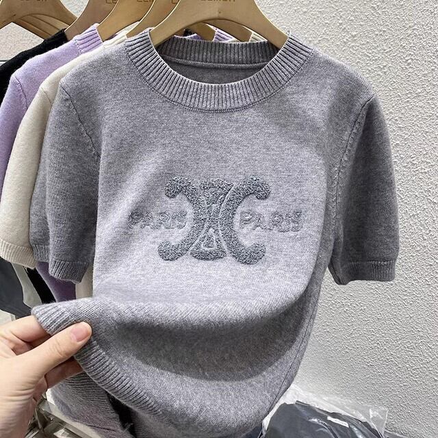 【tops】半袖ニットトップス M21832