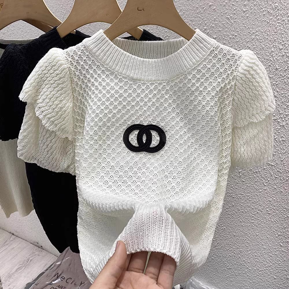 【tops】半袖ニットトップス M21874