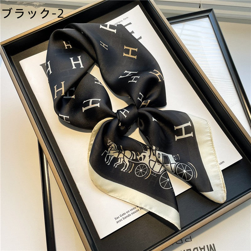 【雑貨】プリントスカーフ W13590